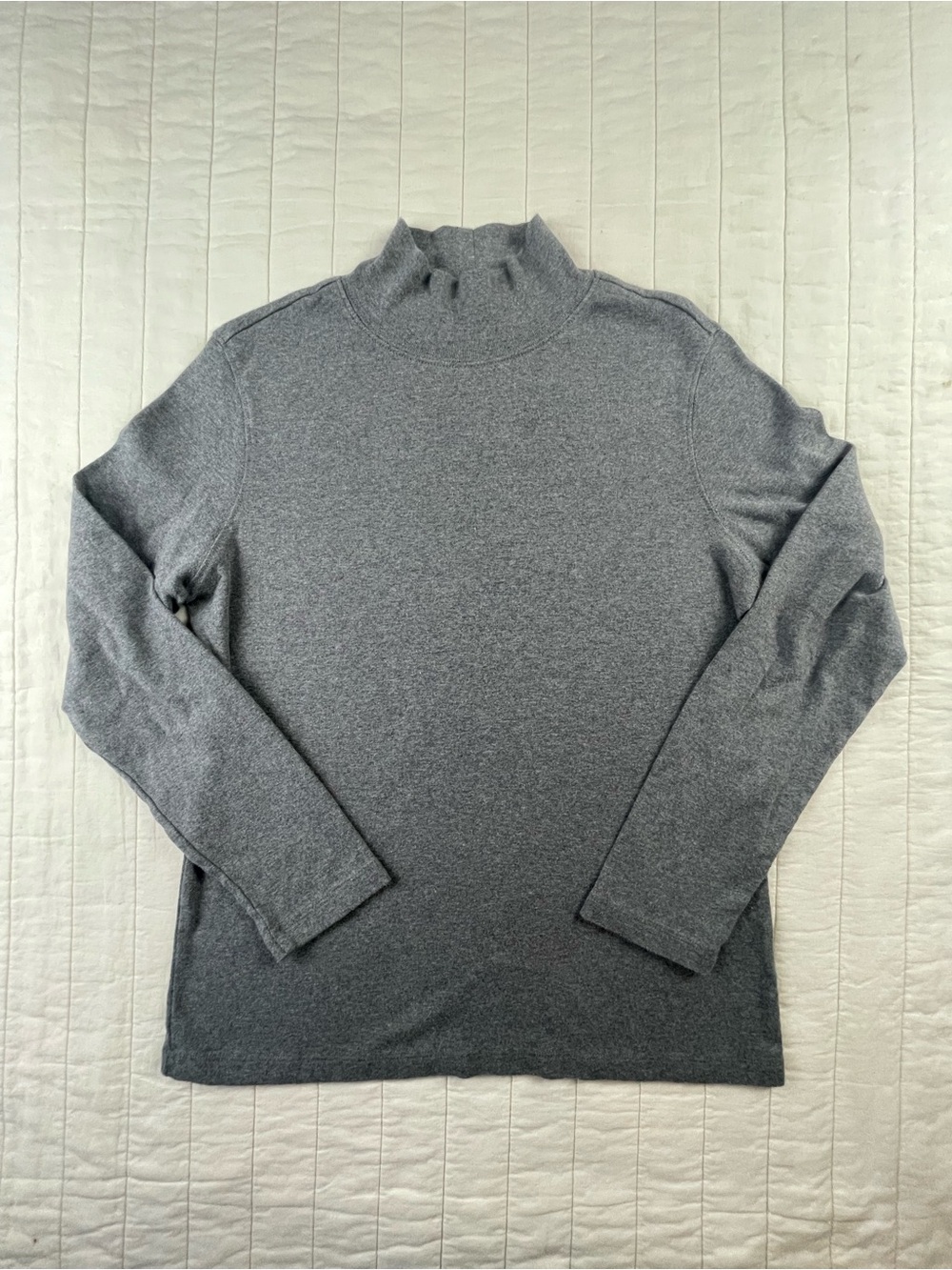 Pendleton Gray Cotton Mock Neck Turtleneck Medium